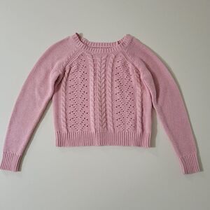 Aeropostale Women's Rose Pink Crewneck Cotton Acrylic Sweater